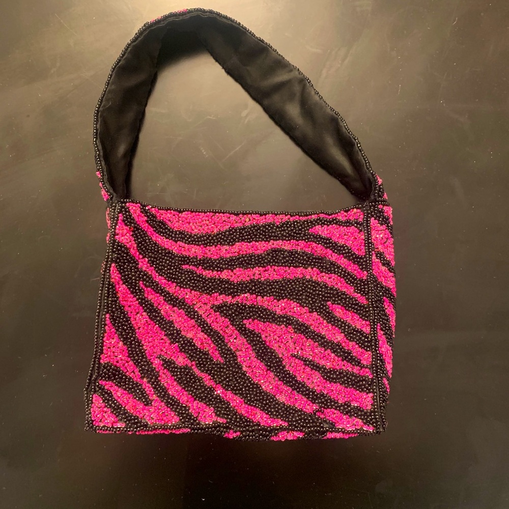 COPY - Bloomingdales Zebra Beaded Evening Bag